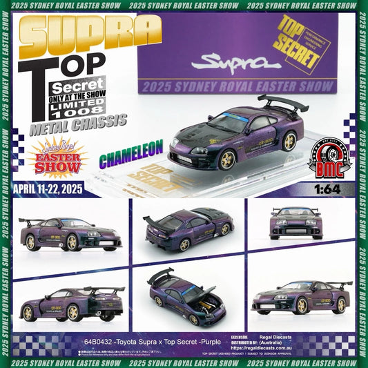 1/64 BMC Top Secret GT300 Toyota Supra (Chameleon Purple) (2025 Sydney Royal Easter Show Exclusive)