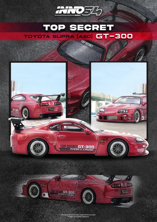 1/64 Inno64 Toyota Supra (A80) Top Secret GT300 (Red)