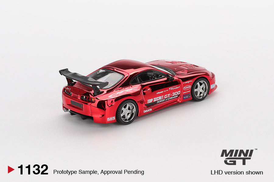 1/64 MiniGT Toyota Supra (A80) (Top Secret GT-300 Top Secret Red Chrome) (MGT01132)