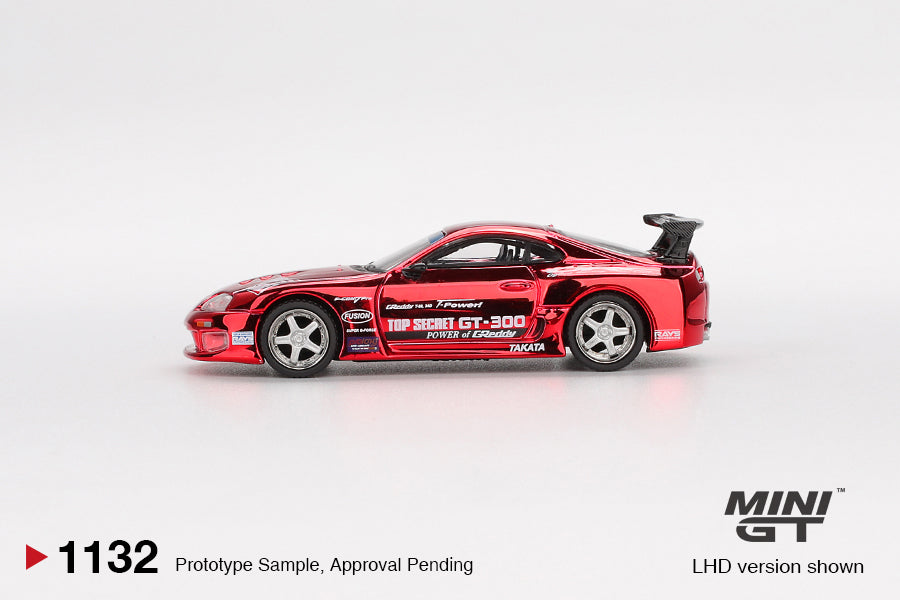 1/64 MiniGT Toyota Supra (A80) (Top Secret GT-300 Top Secret Red Chrome) (MGT01132)
