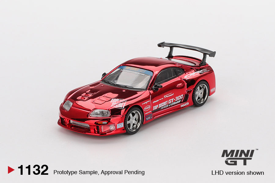 1/64 MiniGT Toyota Supra (A80) (Top Secret GT-300 Top Secret Red Chrome) (MGT01132)
