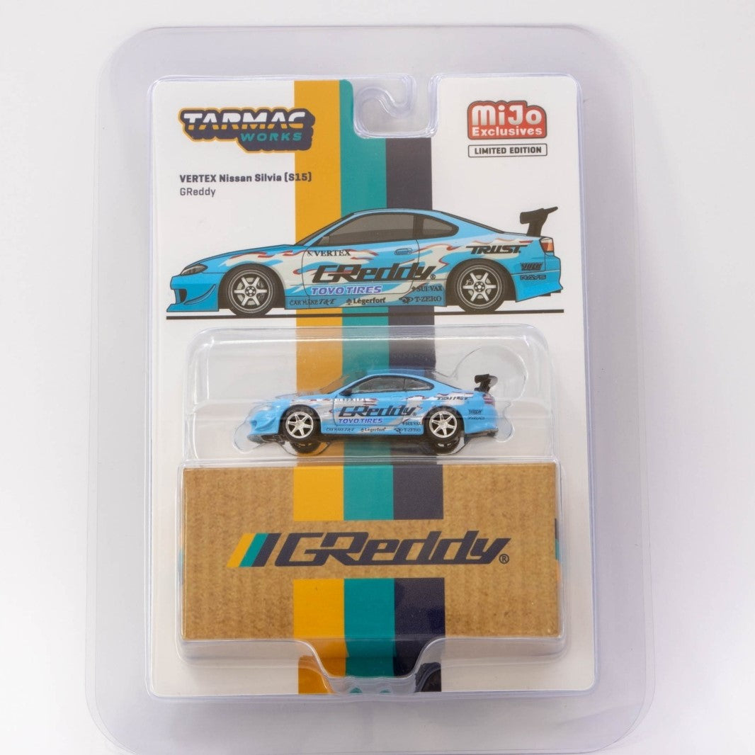 1/64 Tarmac Works x Vertex Nissan Silvia S15 Greddy (Mijo Exclusives)